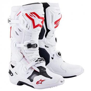 Bottes Motocross Alpinestars Tech 10 Supervented Blanc Rouge Taille 44-45