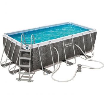 Piscina Bestway Power Steel Rectangular 488 x 244 x 122 cm con depuradora de arena 2.006 L/H