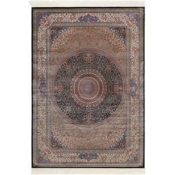 Tapis en tissu soyeux bleu 290x200