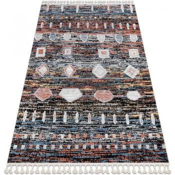 Couché en Tissu Noir et Rose BR36A avec Franges noires, 200x290 cm
