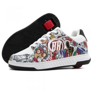Breezy Rollers Groovy Kids’ White Roller Shoes for Boys