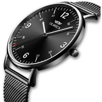 Olmeca Montre de Luxe pour Homme Bracelet Étanche Montre à Quartz Chronographe Acier Inoxydable