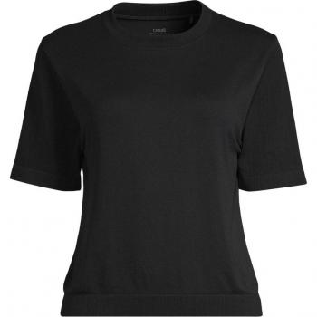 Blusa Casall Nera Senza Cuciture, Manica Corti, Donna, L
