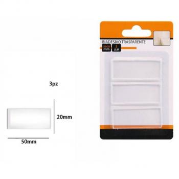 Set de Tiras Adhesivas Doble Cara Transparentes 20x50 mm (3 Unidades)