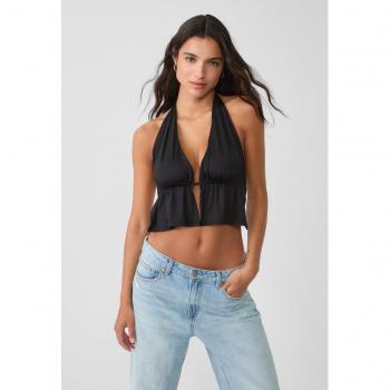 Blusa Halter Morbida Stradivarius Nero S