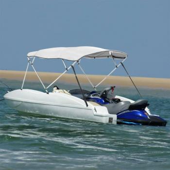 Toit bimini avec 4 arceaux et parois latérales 243x(230-244)x137 cm