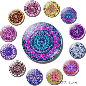 Datura Flower Refrigerator Decoration Magnets 12PCS 30MM Glass Cabochon