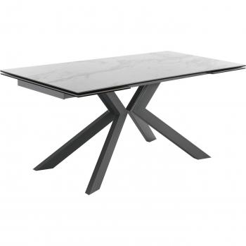 Tavolo allungabile in ceramica marmo bianco cm.H.76xP.90xL.160/200/240