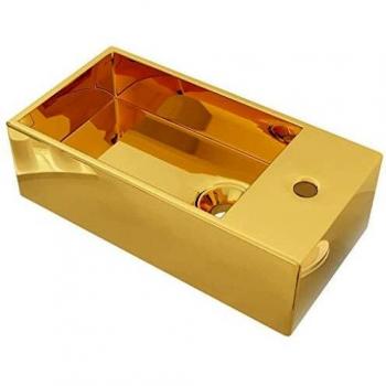 Lave-mains vidaXL 49 x 25 x 15 cm Céramique Doré