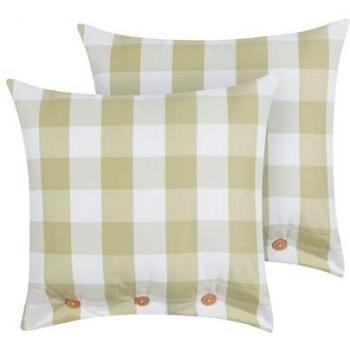 Coussin Duo Tamnine 45x45 cm Carreaux Vert Clair