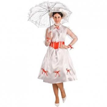Costume Femme « Nounou Poppins » – Blanc, Taille M