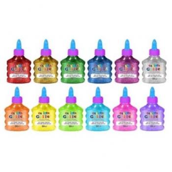CARIOCA Glitter Glue Neon 88ml Set di 6 Flaconi