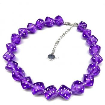 Collier amusant en perles de dés acryliques