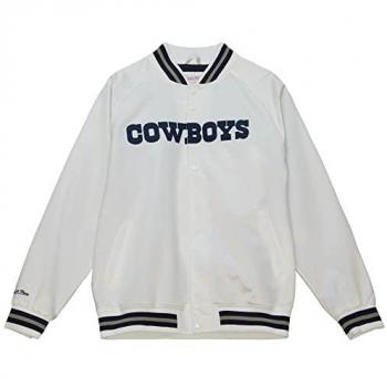 Mitchell & Ness Herren Varsity Jacke – Dallas Cowboys M&N Lightweight Satin Weiss M