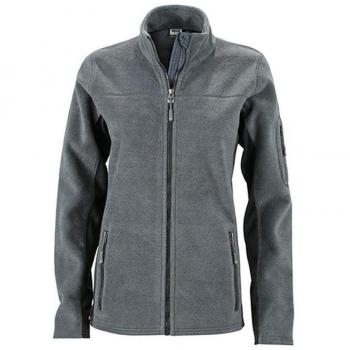 James and Nicholson Women's Workwear Fleece Jacket (XS) (Carbon Grey/Black)