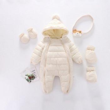 Baby Thick Snowsuit with Zipper and Hood for Boys and Girls 0-24M