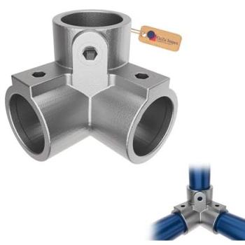 GeZu Impex Hot‑Dip Galvanized 27 mm 90° Corner Pipe Key Clamp – Silver