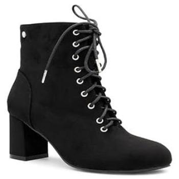 Black Amanda Micro Suede Ankle Boot – Mid Block, Women's Size 8