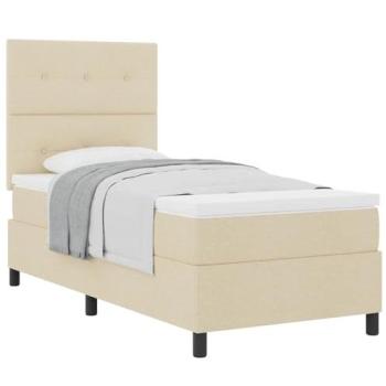 VidaXL Cream Boxspringbett inklusive Matratze & Kopfteil – 80 × 200 cm