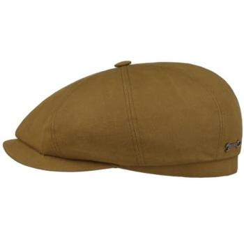 Cognac Waxed Cotton Hatteras Flat Cap, Stetson – Large (58–59 cm)