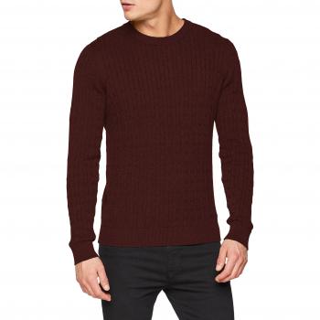 Suéter SELECTED HOMME Slhclayton Crew Neck W Noos, Marrón, Grande