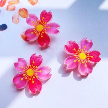 10Pcs Flat Back Luminous Resin Flower Embellishments E36