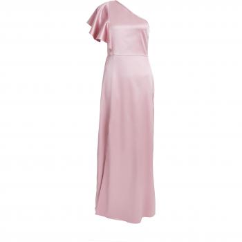 Quiz Womens Pink Satin One Shoulder Maxi Dress