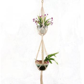 Cintre en macramé fait main pour plantes, double couche
