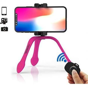 Zbam GekkoXL Treppiedi Flessibili con Tripode 3 Gambe per Smartphone/Action Camera in Rosso