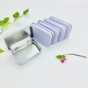 10PC Silver/White Storage Tin Box for Jewelry and Candy