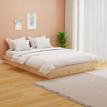 VidaXL Double Bed Frame in Solid Wood, Mattress Excluded