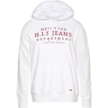 H.I.S Sportkapuze 3XL – Weißes Bedrucktes Kapuzensweatshirt für Herren