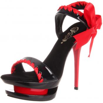 Pleaser Blondie, Damen Pumps Schwarz (Noir/Rouge)