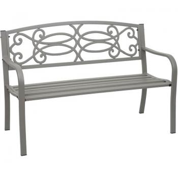 Banc Hegele HHG-698, 2 places, design en acier gris