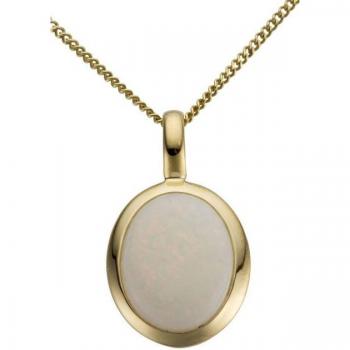 Goldener Kettenanhänger FIRETTI mit Opal