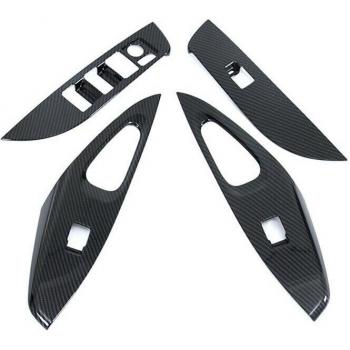 4 Pcs ABS Carbon Fiber Window Switch Trim for Toyota Corolla