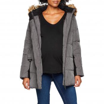 Bellybutton Umstandsmode Damen Mantel 1/1 Arm Kapuze, Grau