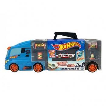 Trasportatore Bisarca Hot Wheels con 1 auto, 40 cm, valigetta con maniglia