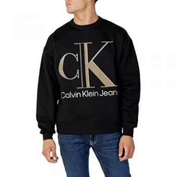 Felpa Uomo Calvin Klein Jeans High Shine Senza Cappuccio Nero J30J320845