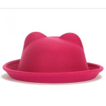 Feutre Fedora Cat‑Ear Vintage Femme