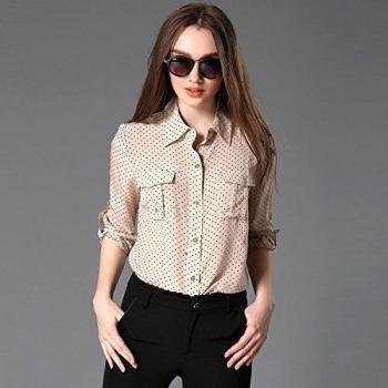 Camisa Casual de Seda Wavelet Manga Larga