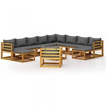 Terrasse Élégance Acacia – 12 unités avec coussin