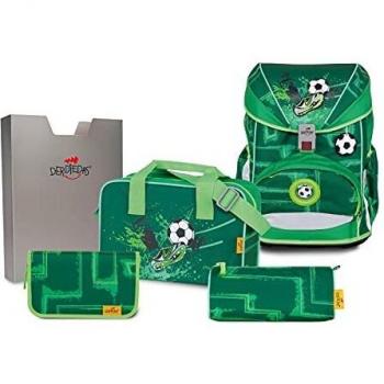 Schulrucksack ErgoFlex Set (5 teilig) – Green Goal Edition