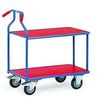 Chariot Fetra Optiliner avec plateau en bois