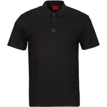 Polo HUGO Deabono D Regular Fit Cotone Interlock con Logo Stacked Nero XL