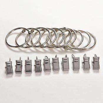 Ensemble de clips de rideau en métal, 10 pièces