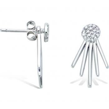 Q4072 “Sissi” Silver Earrings – White (Rhodium Plated), 18 × 10 mm
