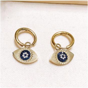 Goldblaue Designer-Creolen