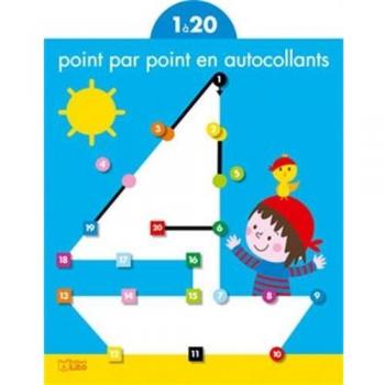 Point par point en autocollants: De 1 à 20. Le voilier