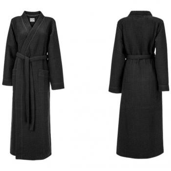 Manteau Matinal Noir Heckettlane – Peignoir Gaufré XL pour Tous